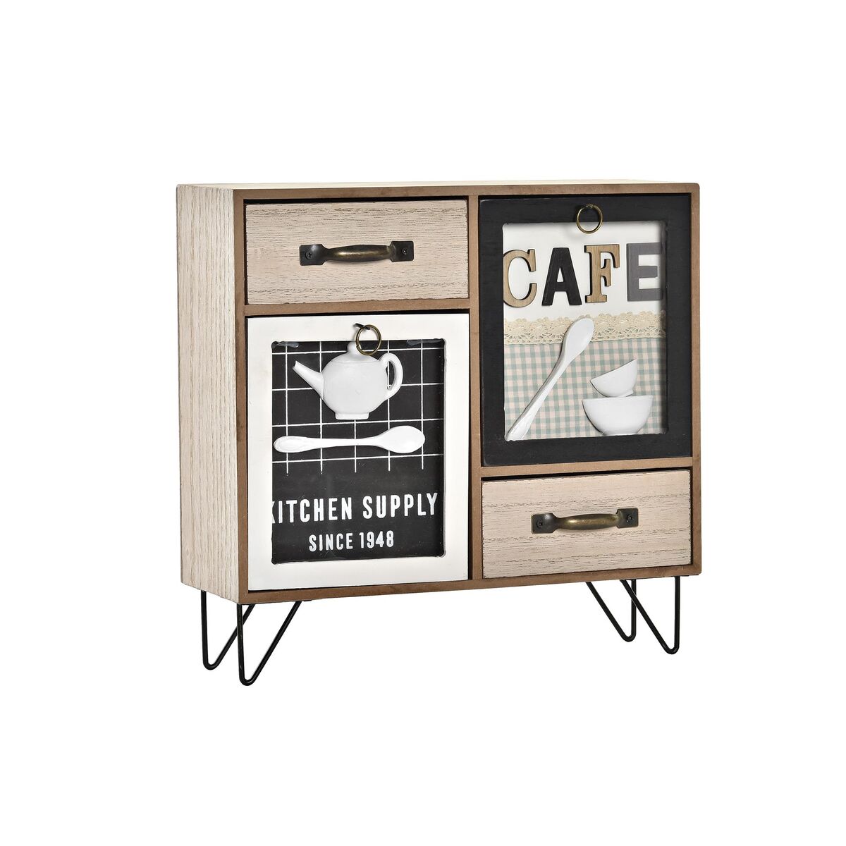 Kitchen furniture DKD Home Decor Brown Black Green 30 x 10 x 29 cm Kitchen