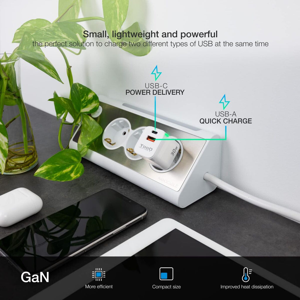 Wall Charger TooQ TQWC-GANQCPD30WT White 30 W