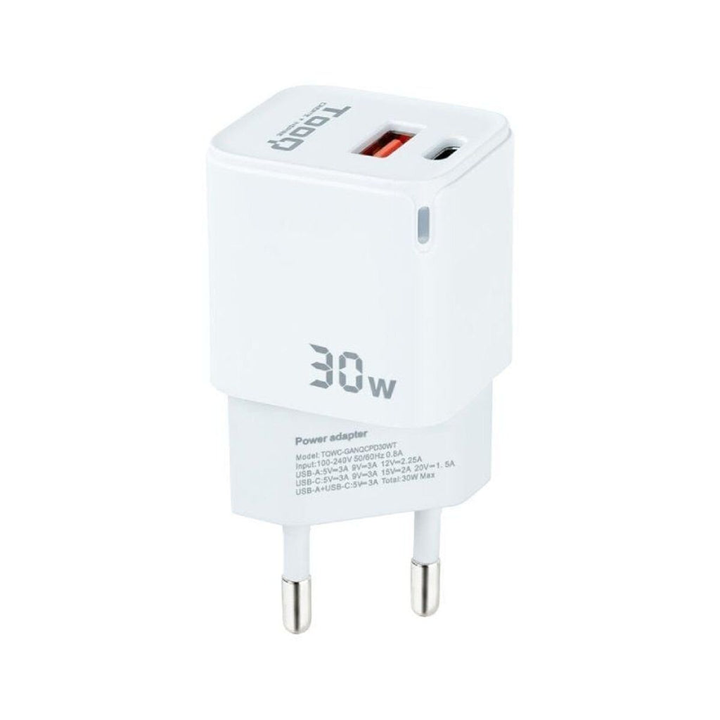 Wall Charger TooQ TQWC-GANQCPD30WT White 30 W