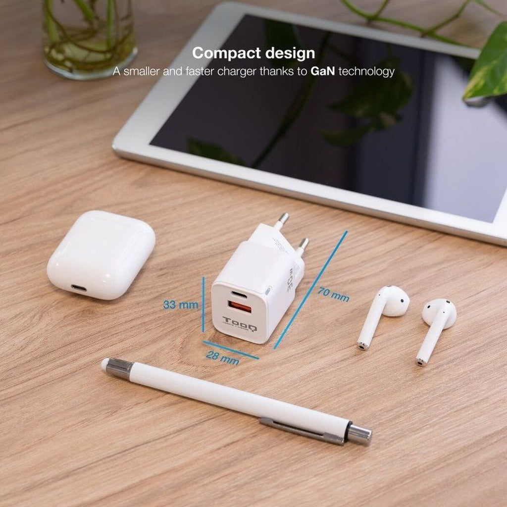Wall Charger TooQ TQWC-GANQCPD30WT White 30 W