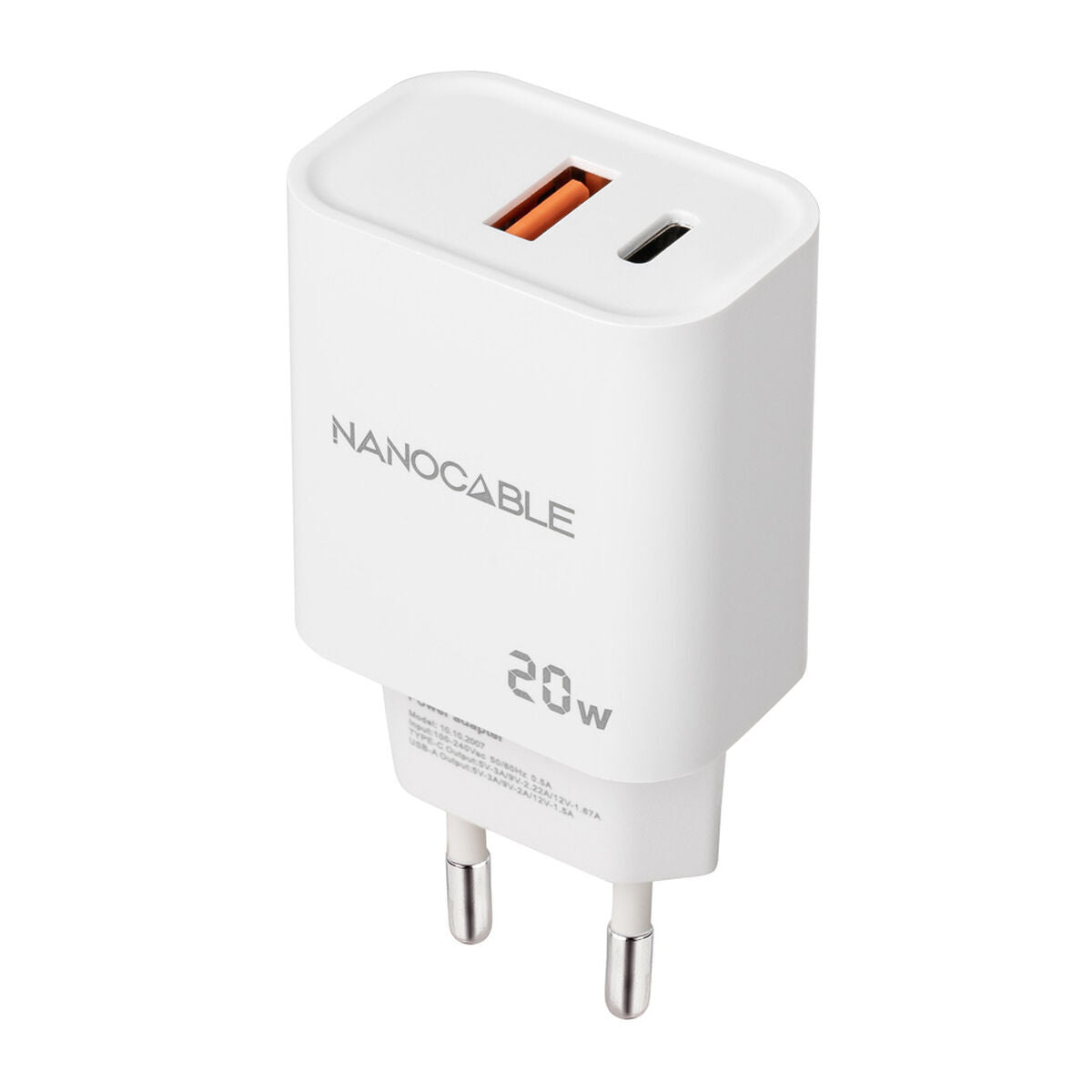 Wall Charger NANOCABLE 10.10.2007 White 20 W