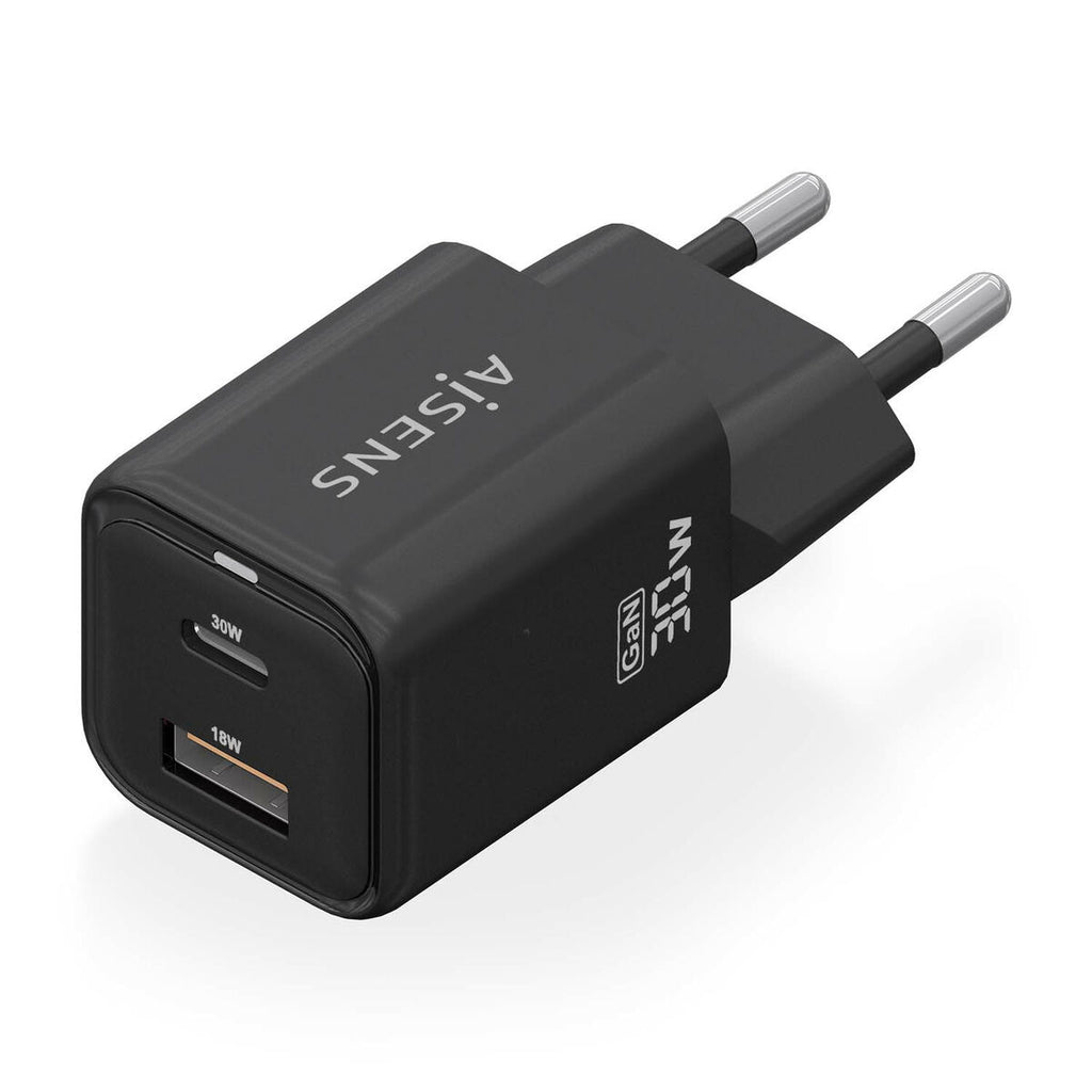 Wall Charger Aisens ASCH-30W2P021-BK Black Multicolour 33 W