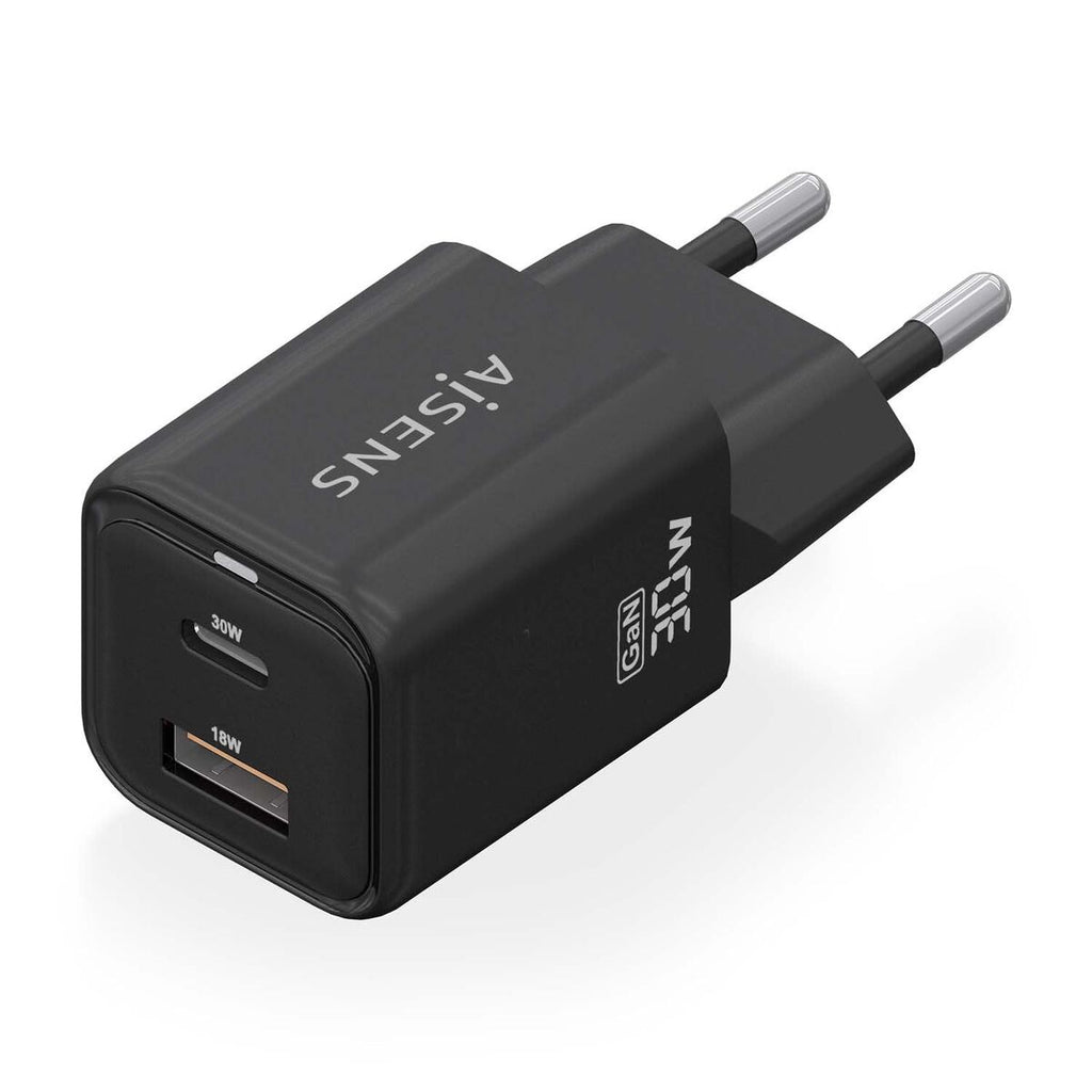 Wall Charger Aisens ASCH-30W2P021-BK Black Multicolour 33 W