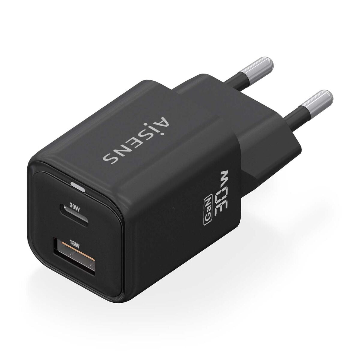 Wall Charger Aisens ASCH-30W2P021-BK Black Multicolour 33 W