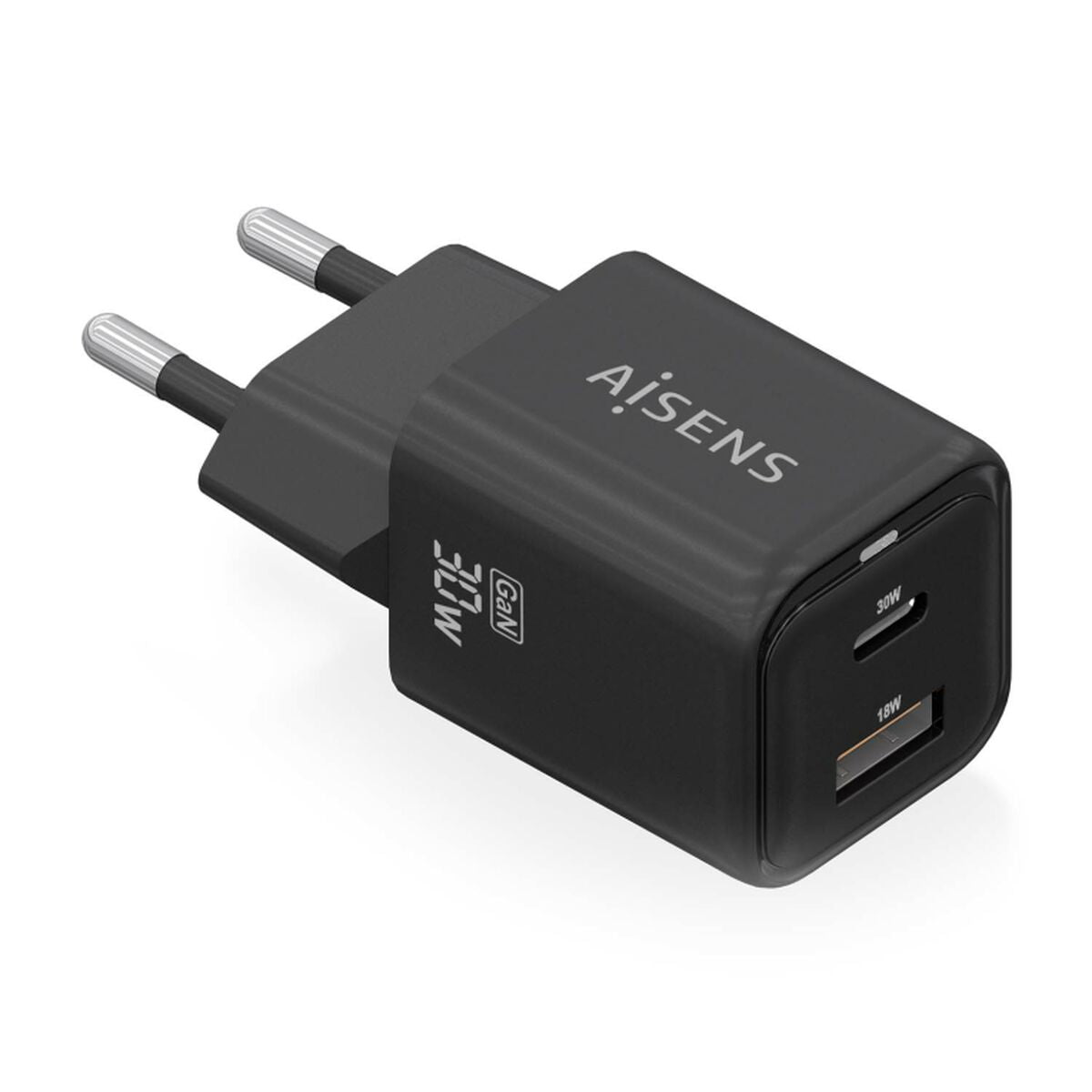 Wall Charger Aisens ASCH-30W2P021-BK Black Multicolour 33 W