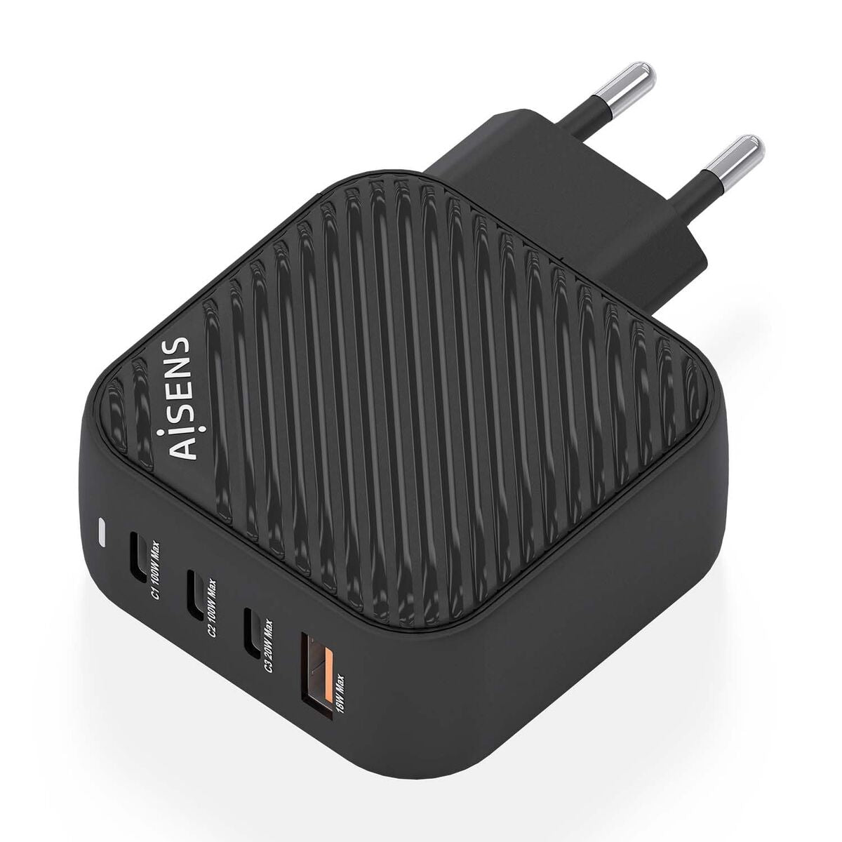 Wall Charger Aisens ASCH-100W4P029-BK Black Multicolour 100 W