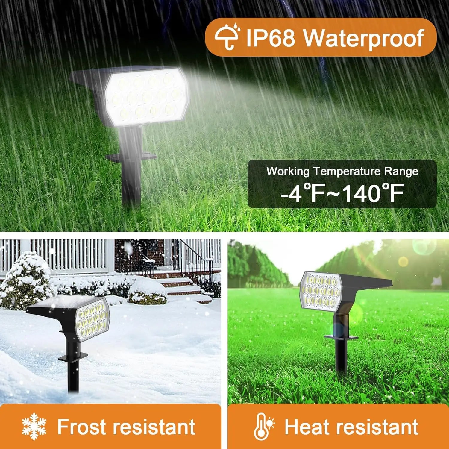 6-Pack Solar Spot Lights, 65 LED Outdoor Landscape Lighting with 3 Modes, IP68 Waterproof for Garden Walkway Driveway
