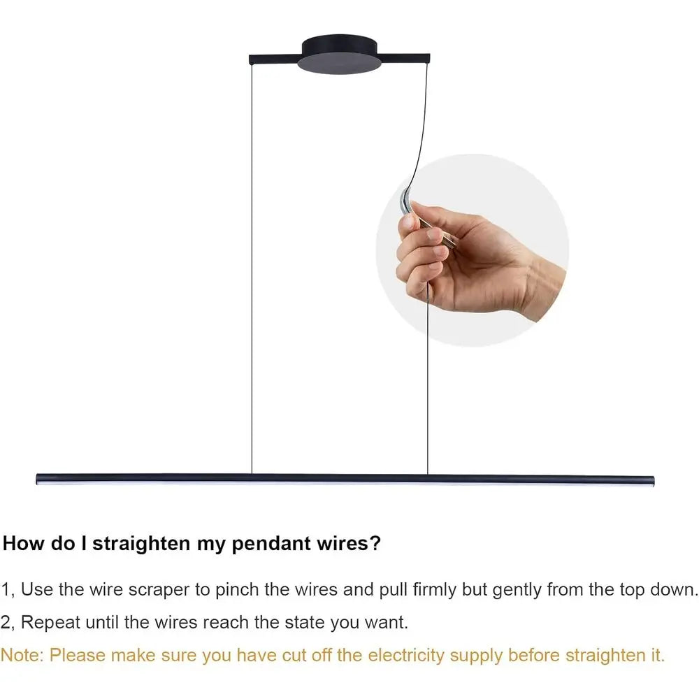Kitchen Island Pendant Lighting 47.24 Inch Linear Light ixture Chlier 16W 3000K Warm Light Dimmable LED Hanging Light ixture or