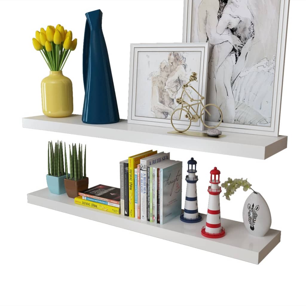 NNEVL Wall Shelves 4 pcs White 100 cm