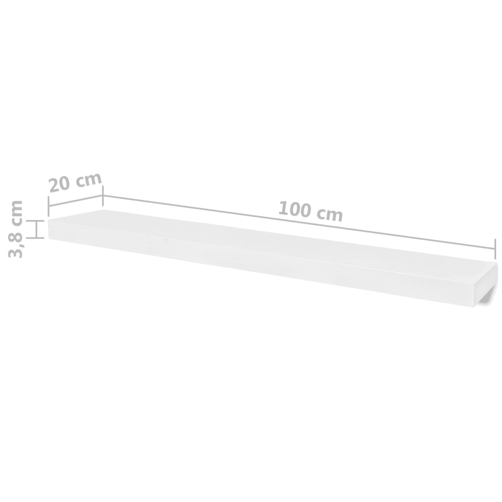 NNEVL Wall Shelves 4 pcs White 100 cm