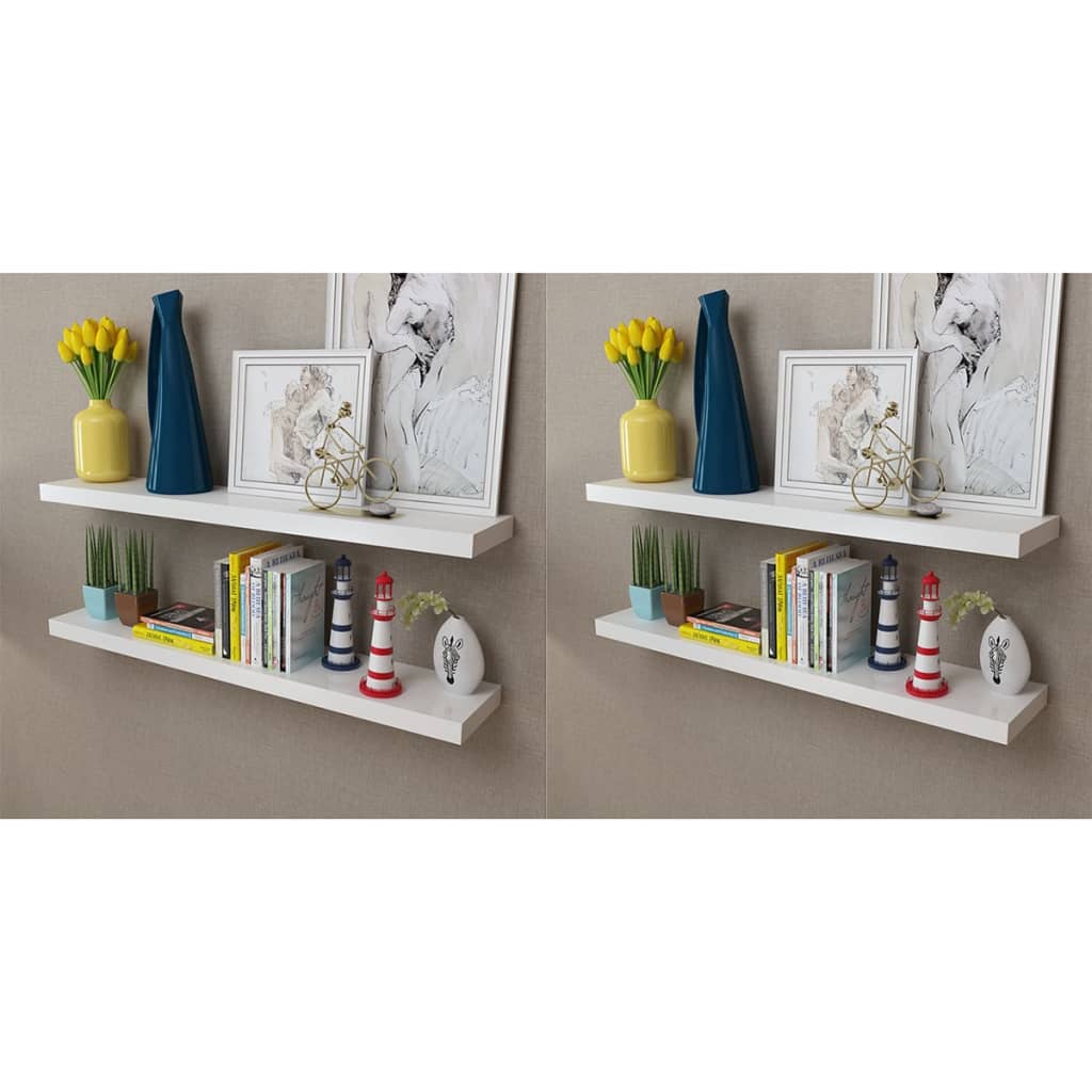 NNEVL Wall Shelves 4 pcs White 100 cm