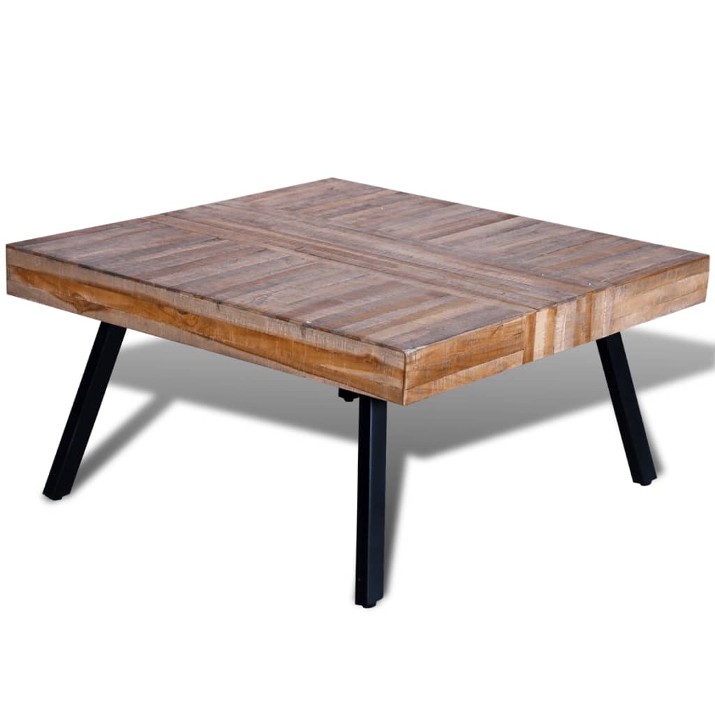 NNEVL Coffee Table Square Reclaimed Teak Wood