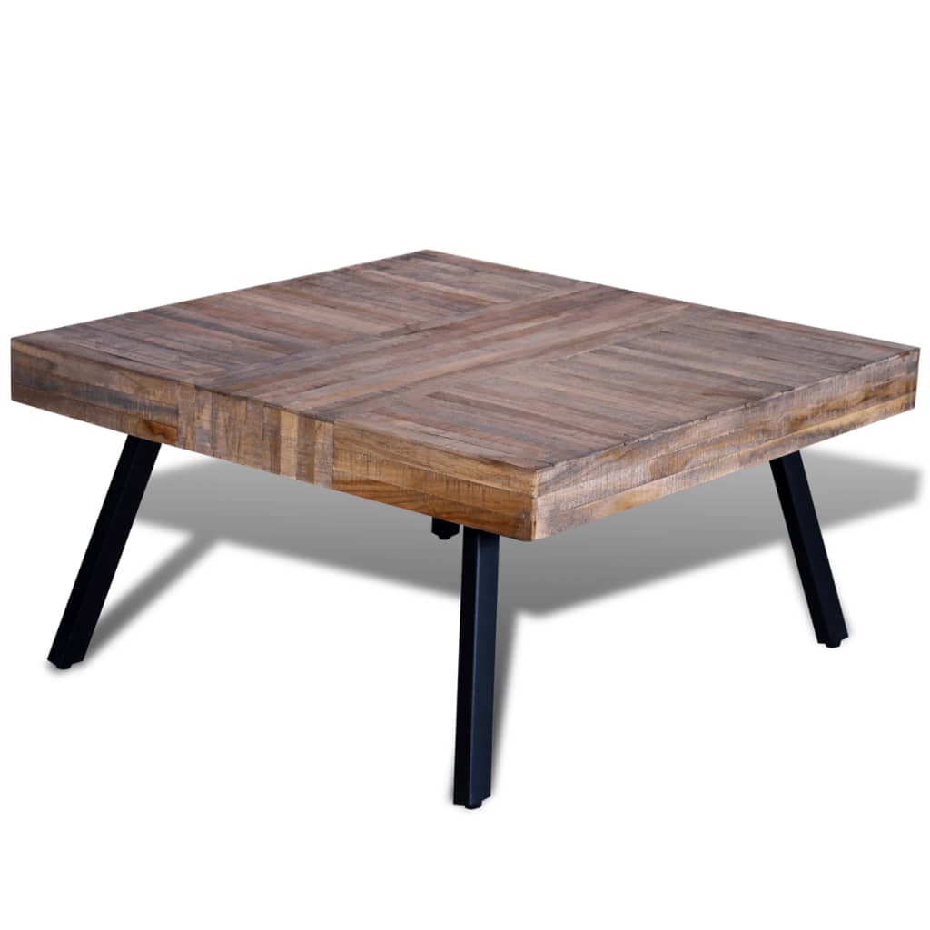 NNEVL Coffee Table Square Reclaimed Teak Wood