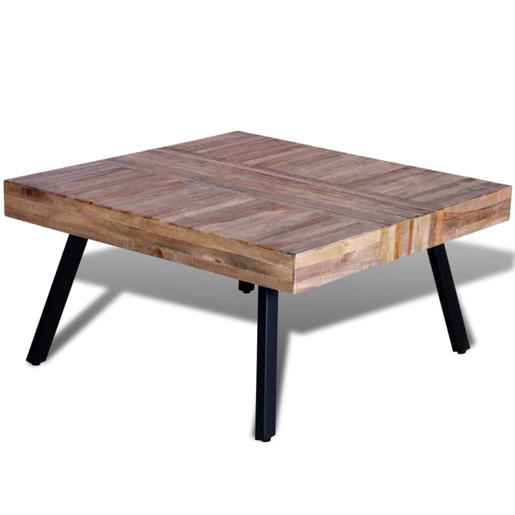 NNEVL Coffee Table Square Reclaimed Teak Wood
