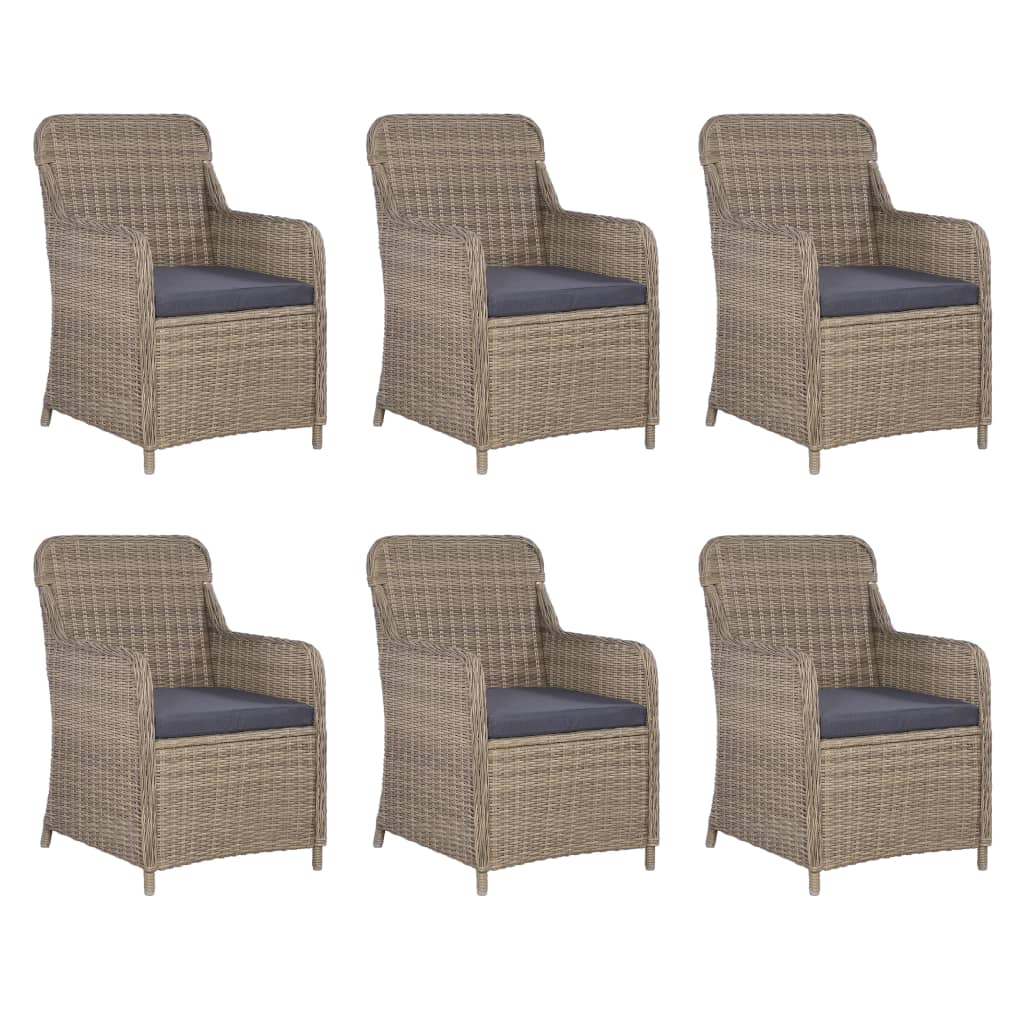 NNEVL 9 Piece Outdoor Dining Set Poly Rattan Brown