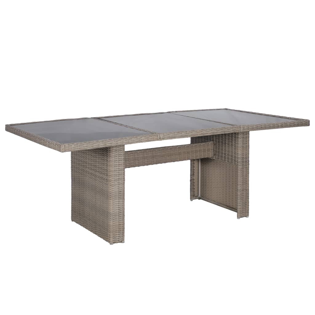 NNEVL 9 Piece Outdoor Dining Set Poly Rattan Brown