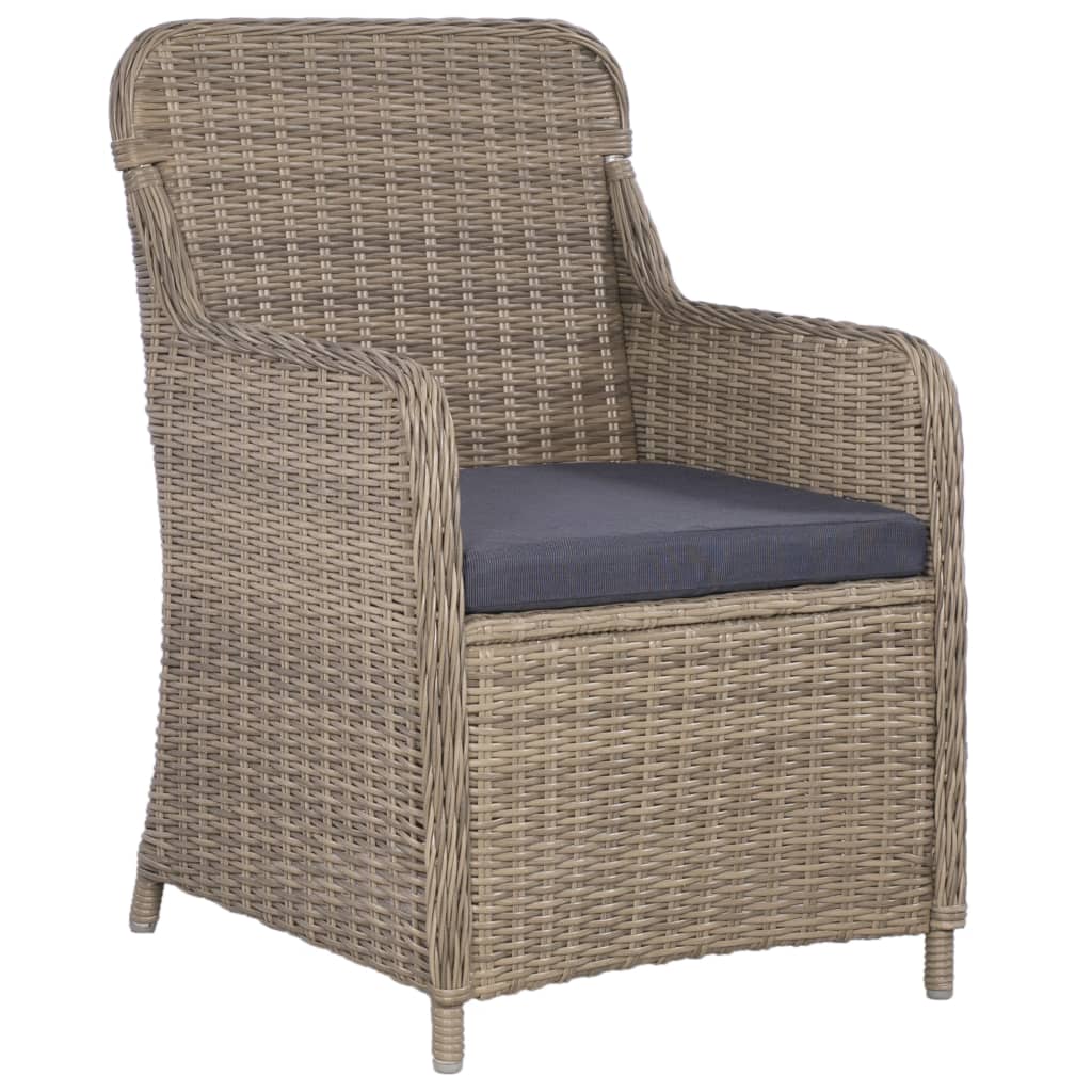 NNEVL 9 Piece Outdoor Dining Set Poly Rattan Brown