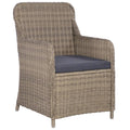 NNEVL 9 Piece Outdoor Dining Set Poly Rattan Brown