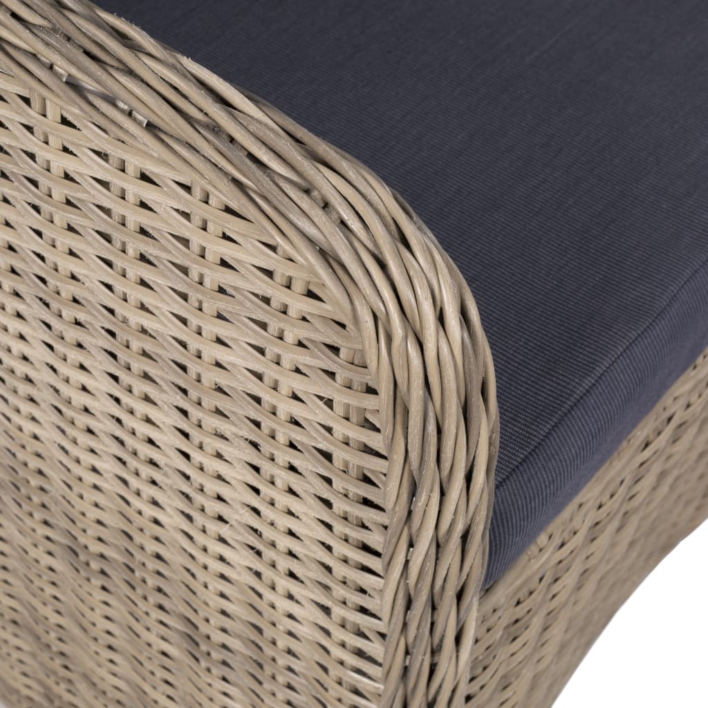 NNEVL 9 Piece Outdoor Dining Set Poly Rattan Brown