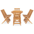 NNEVL 9 Piece Folding Outdoor Dining Set Solid Wood Teak