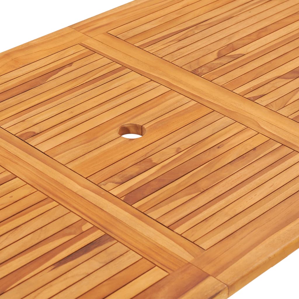 NNEVL 9 Piece Folding Outdoor Dining Set Solid Wood Teak