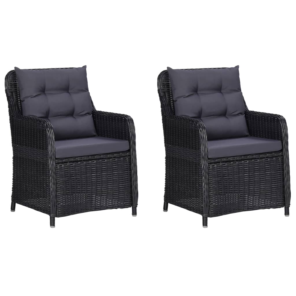 NNEVL 3 Piece Garden Dining Set Black