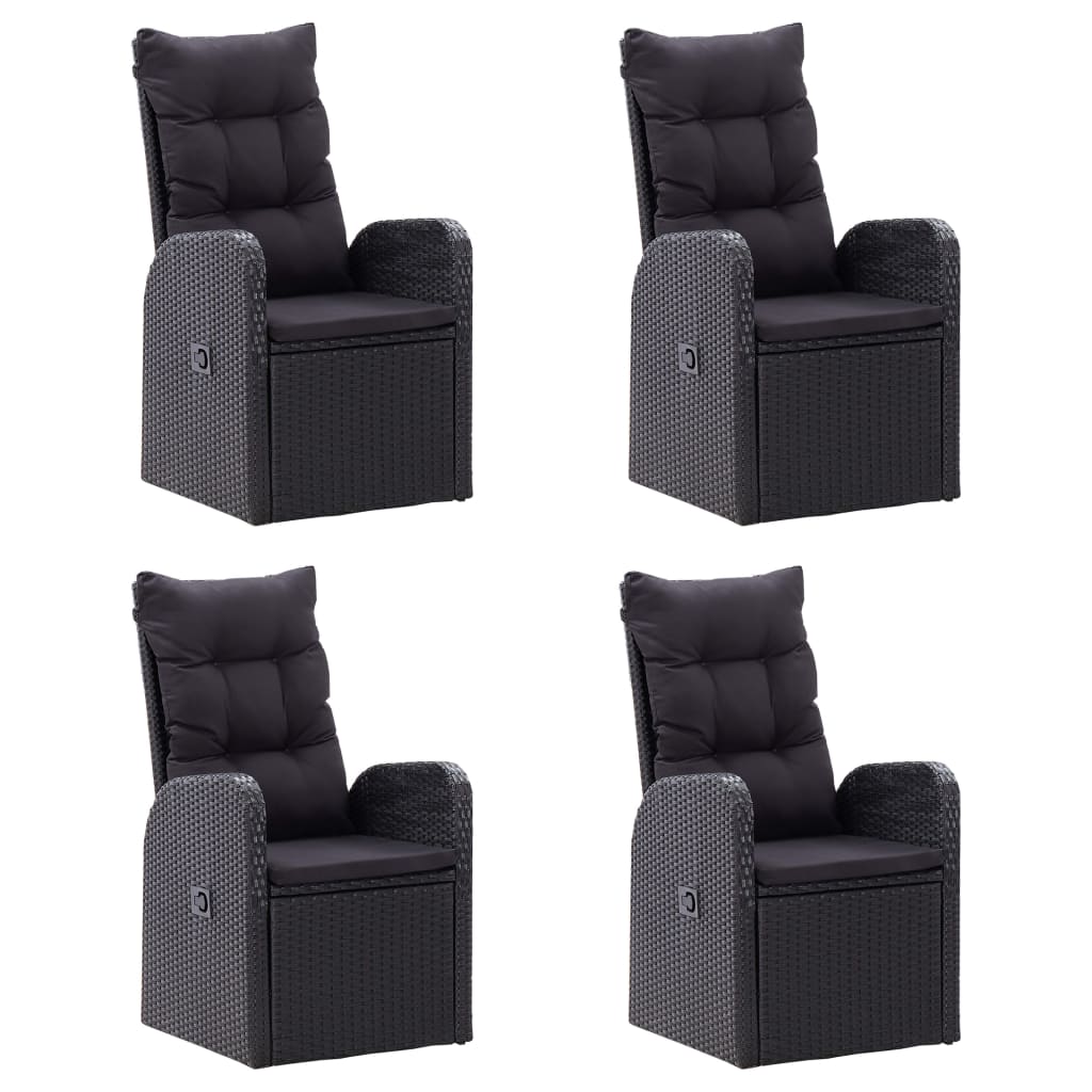 NNEVL 7 Piece Garden Dining Set Black