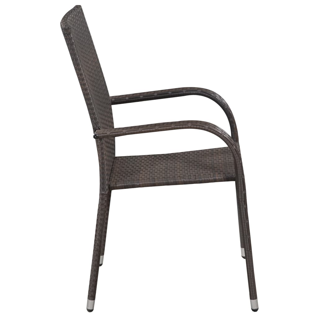 NNEVL 7 Piece Garden Dining Set Brown