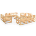 NNEVL 13 Piece Garden Lounge Set Solid Pinewood