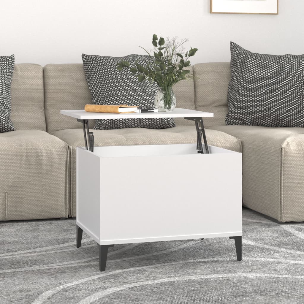 NNEVL Coffee Table White 60x44.5x45 cm Engineered Wood