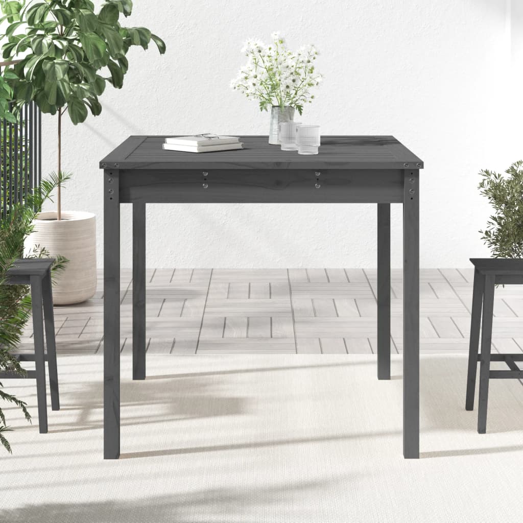 NNEVL Garden Table Grey 82.5x82.5x76 cm Solid Wood Pine