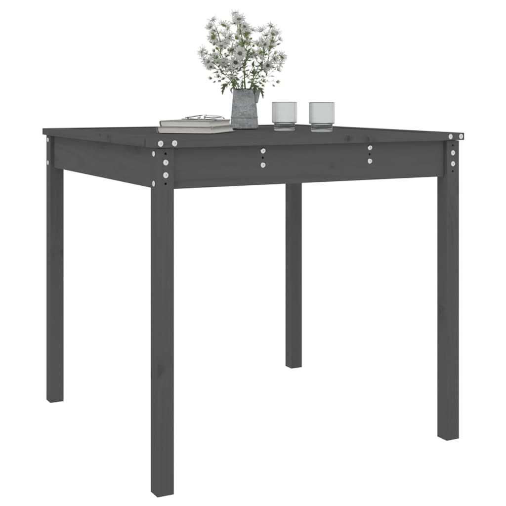 NNEVL Garden Table Grey 82.5x82.5x76 cm Solid Wood Pine