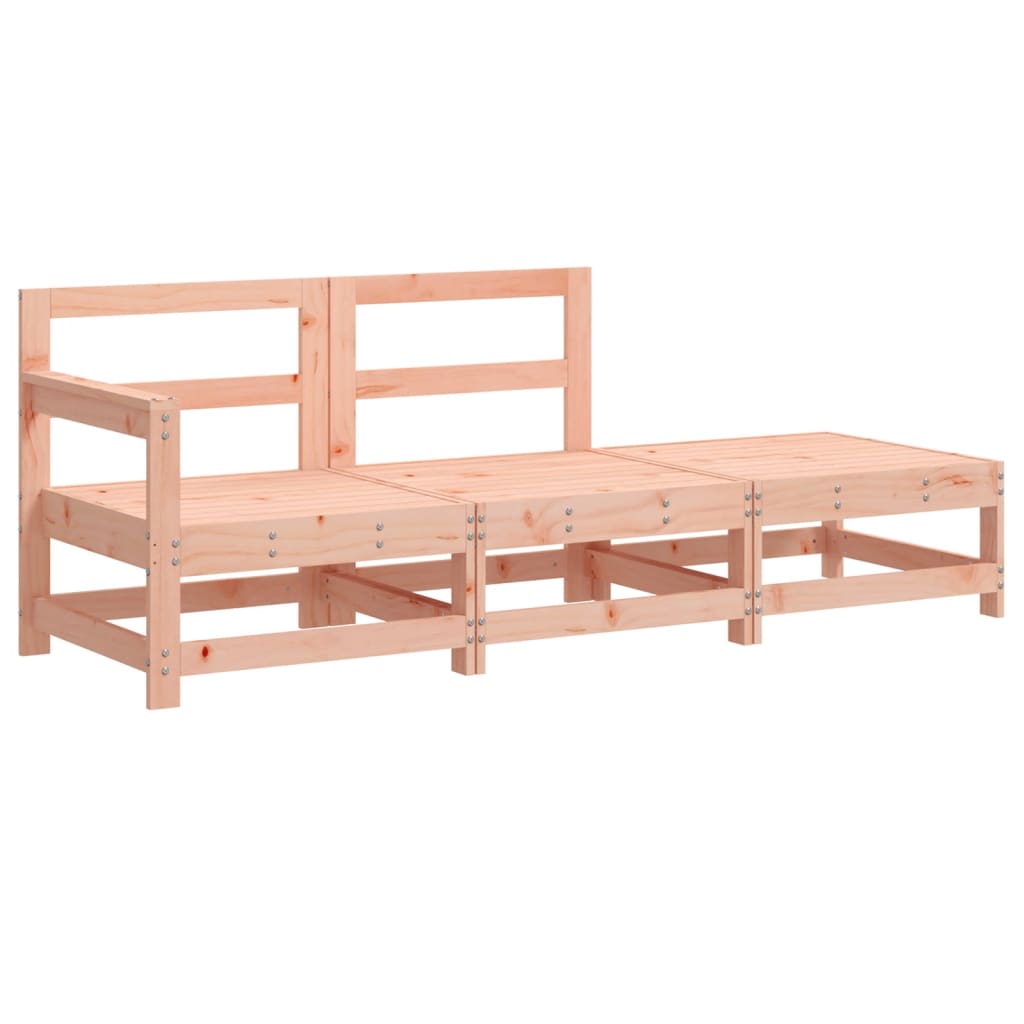 NNEVL 3 Piece Garden Lounge Set with Cushions Solid Wood Douglas