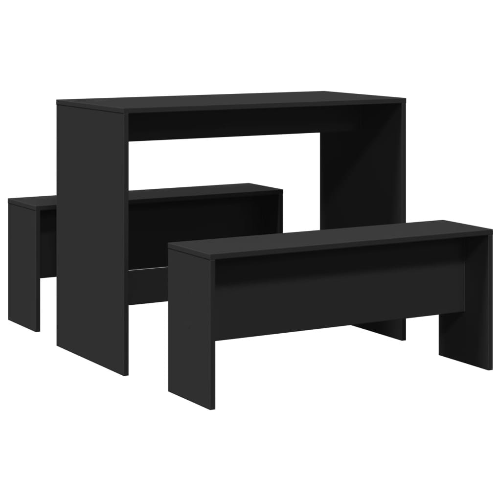 vidaXL Dining Table and Bench Set Dining Room Furniture 3 Piece Engineered Wood