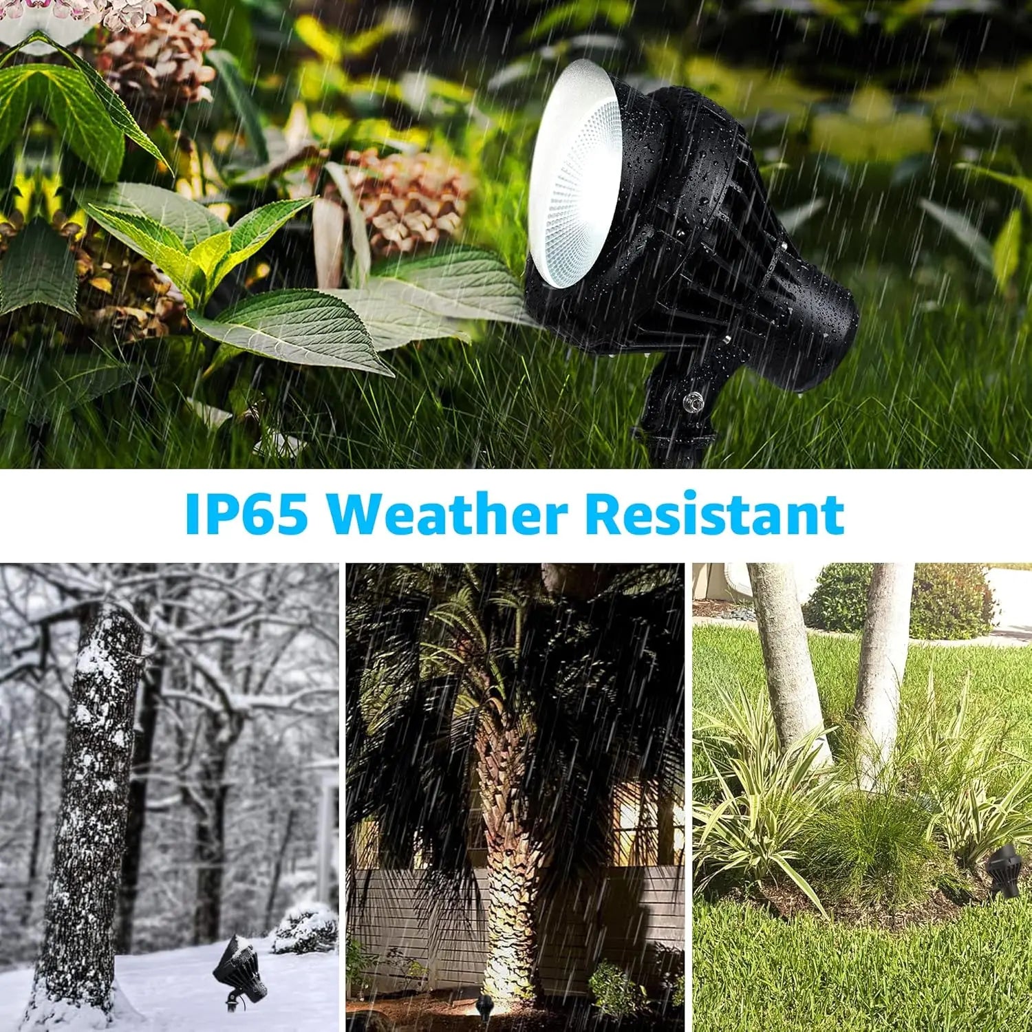 40W LED Outdoor Spotlight, 5000K Daylight White, IP65 Waterproof, Adjustable Beam for Yard Tree Flag Pole Lighting