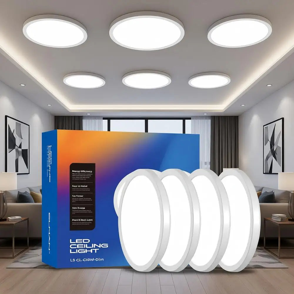 Mount Ceiling Light, 8.66 Inch 18W 3000K/4000K/5000K Hardwire Fixture, Ultra Thin Round White Lamp for Kitchen Porch Bedroom Hal