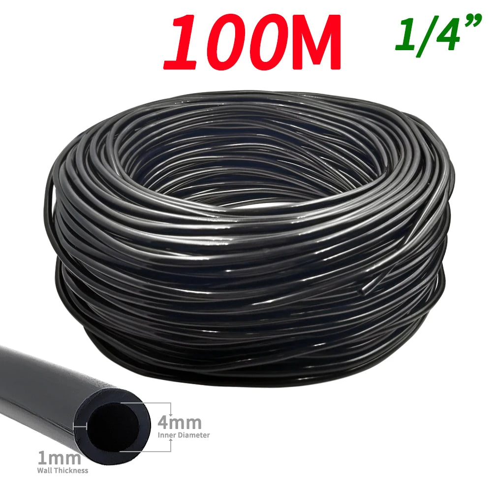 Garden Watering 4/7mm Hose PVC Micro Irrigation Pipe 1/4'' Tubing Irrigation Drip System Sprinkler Tube for Greenhouse Bonsai