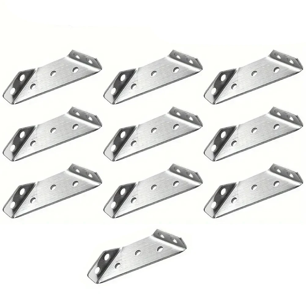 10/20/40/50pcs Thickened 90 Degrees Right Angle Stainless Steel Fixed Bracket Furniture Connectors - Home Improvement