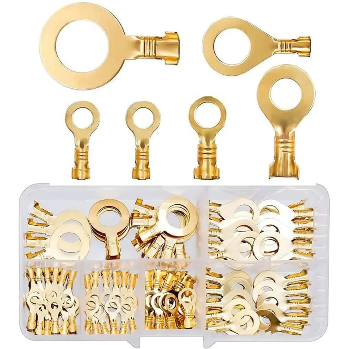 150pcs/set Round Terminal Block DJ431 O-type Lugs Terminals Cold-Pressed Connector Copper Tab Wiring Nose Combination Set New