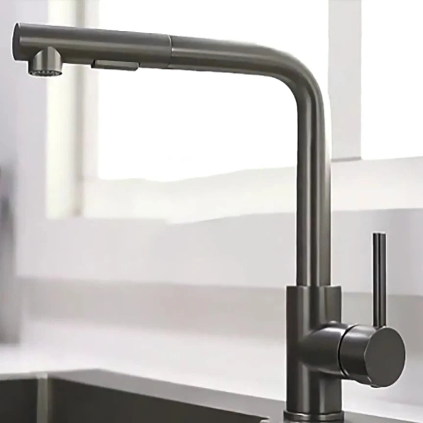 Free Shipping Black Pull Out Kitchen Sink Faucet Two Model Stream Sprayer Nozzle Stainless Steel Hot Cold Wate Mixer Tap Deck