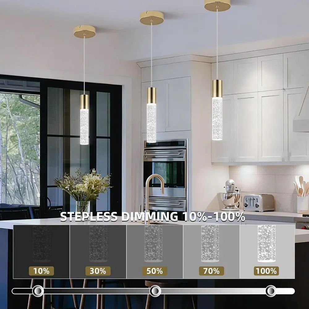 ern Pendant Light, LED Bubble Crystal Kitchen Island Lights ixtures,Mini Single Island Lights Pendant Lighting or Kitchen Island