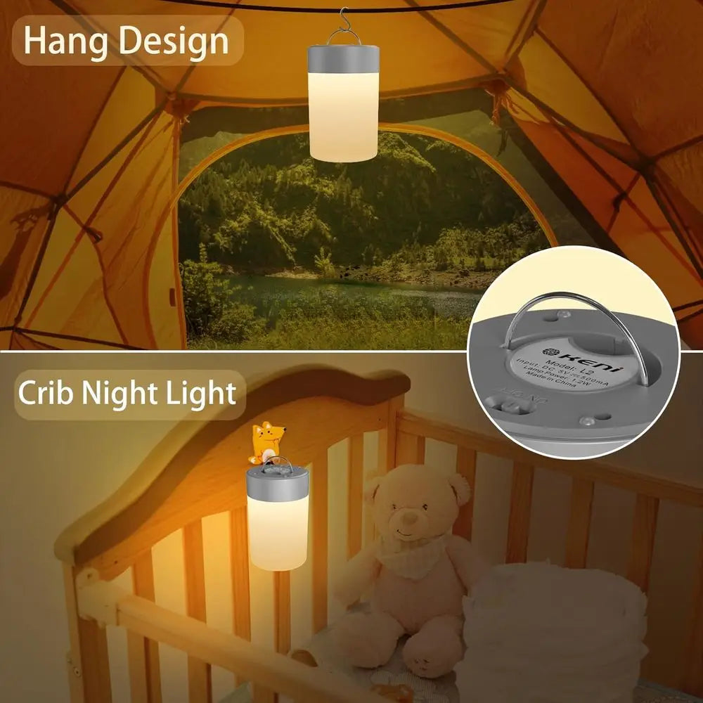 Portable LED Touch Night Light for Kids and Adults, Rechargeable Nursing Lamp, Sleep Aid, Dimmable Warm Light - 2 Pack