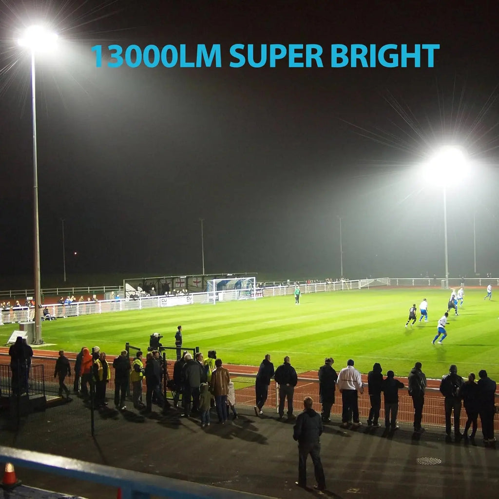 130W LED Flood Light, 13000lm Outdoor Work Light with Plug, IP66 Waterproof Security Lights for Yard Stadium Lawn