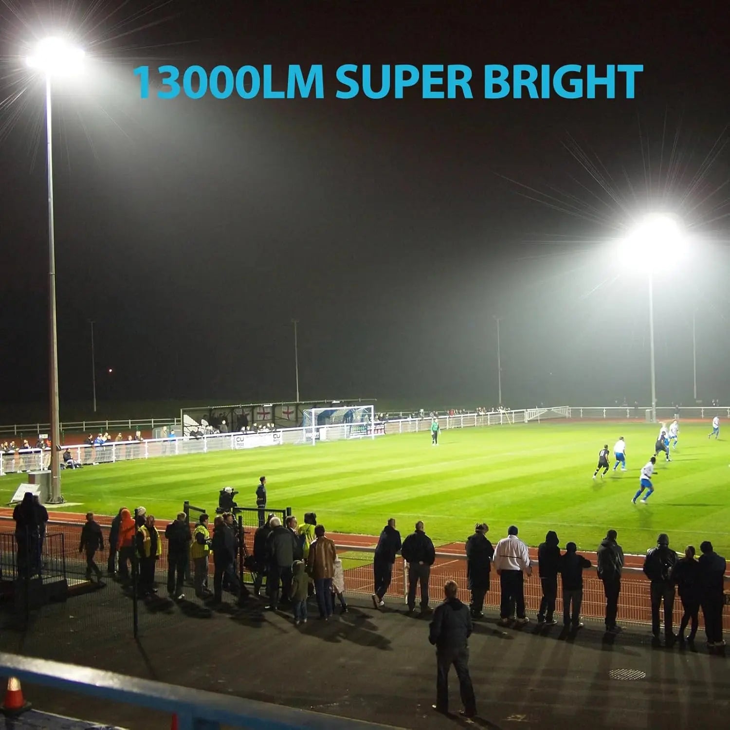 130W LED Flood Light, 13000lm Outdoor Work Light with Plug, IP66 Waterproof Security Lights for Yard Stadium Lawn