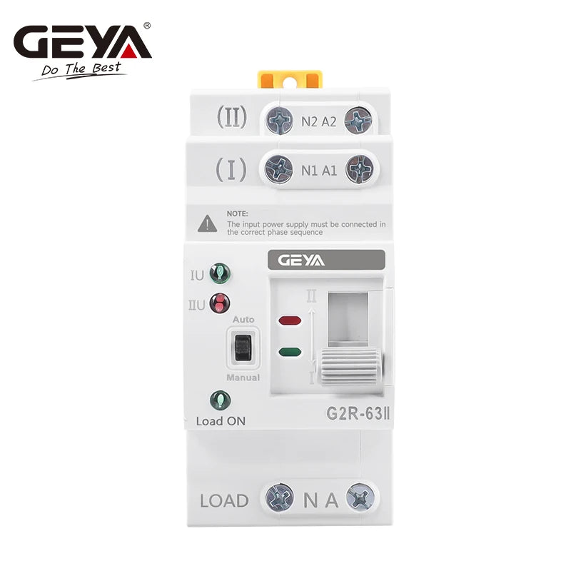 GEYA G2R Automatic Transfer Switch Din Rail ATS Dual Power Electrical Selector Switches Uninterrupted Power 25A 40A 63A 110V 220