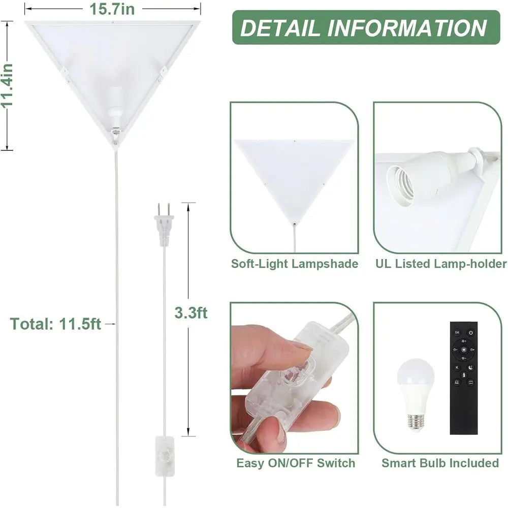 Dimmable Lamp with Remote, Smart Bulb, Plug-in Ceiling Light, LED Lights for Living Room, Bedroom, Basement, Office, Wall Light,