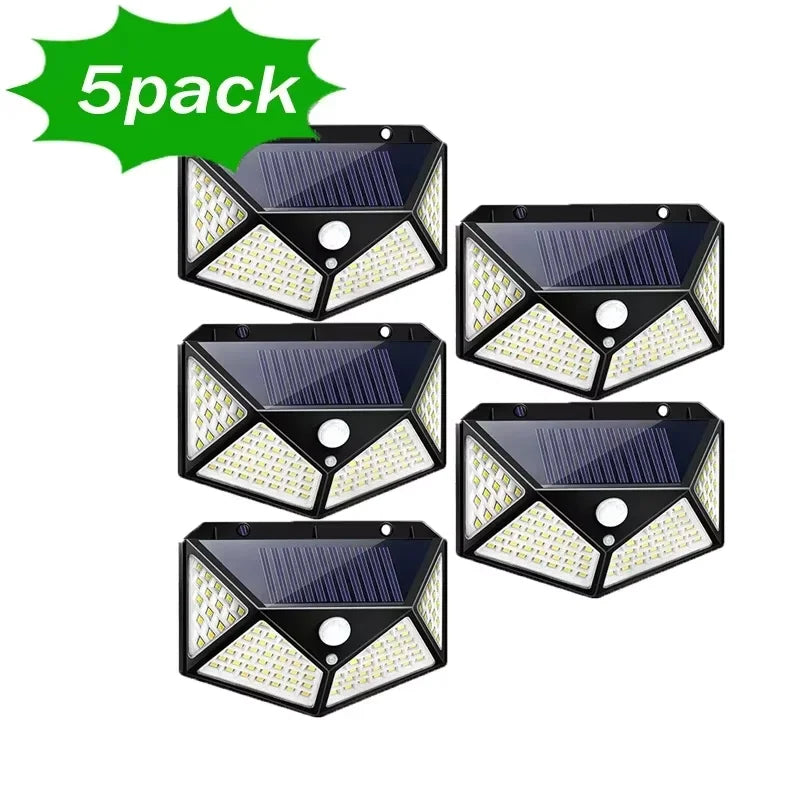 1/2/4PCS New Solar Lights Outdoor Wall Lamp PIR Motion Sensor 100LED Solar Powered Sunlight Street Light for Garden Courtyard