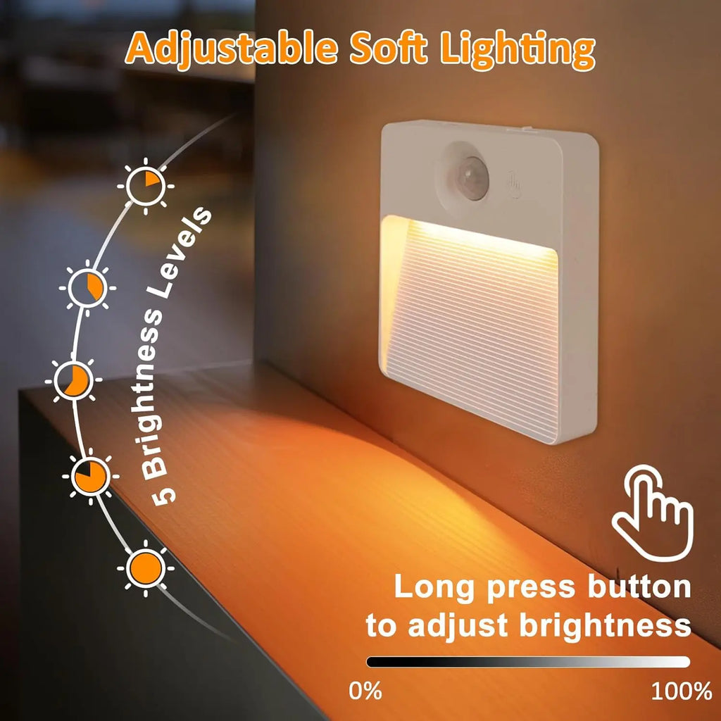 Rechargeable Motion Sensor Stair Light, RGBW Battery Operated for Indoor Use in Step, Cabinet, Hallway