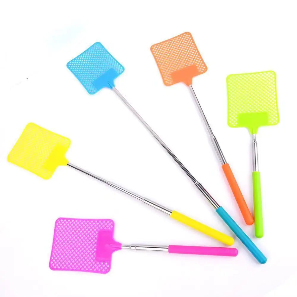 1 Pack Of Black Creative Fly Swatter Mosquito Swatter Stainless Steel Expansion Design Fly Repellent Supplies