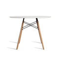 NNEDSZ Dining Table 4 Seater Round Replica DSW Eiffel Kitchen Timber White